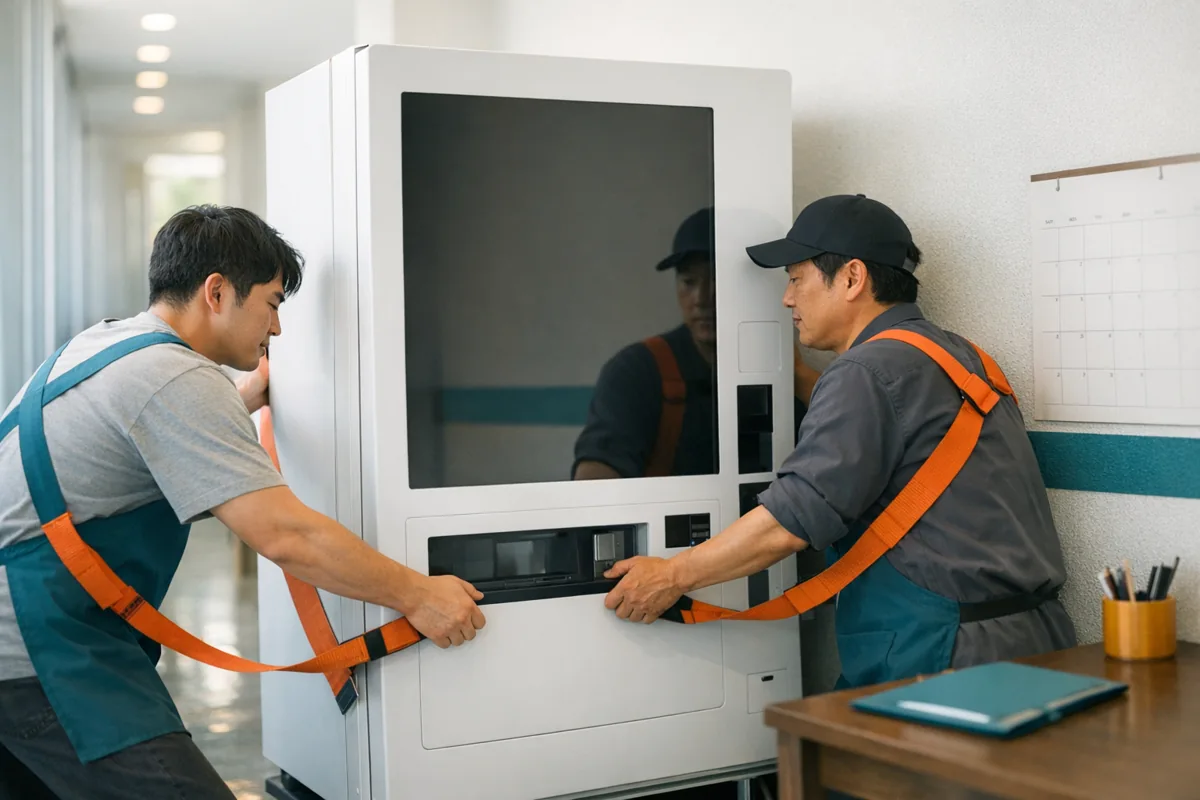 무인자판기 설치 장면